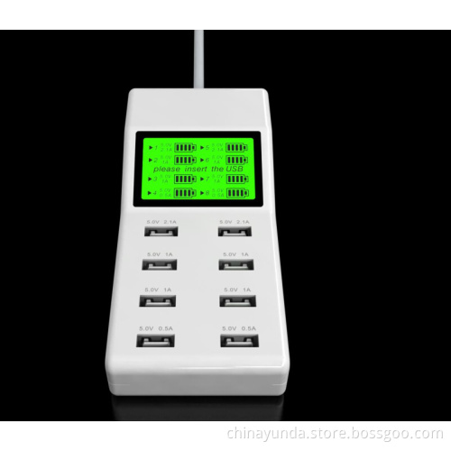 New Brand 8 Port USB Mobile Phone Charger with LCD 5V 9.2A Output UK/EU/US Standard